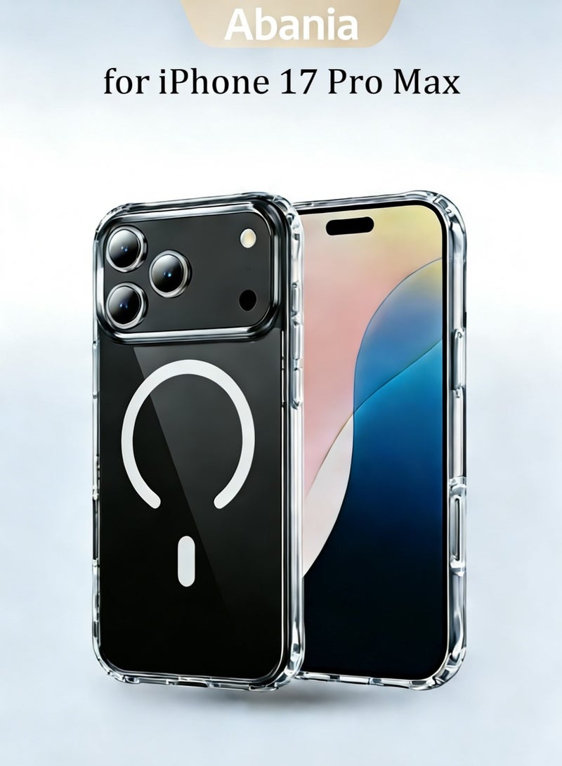 Abania iPhone 17 Pro Max Clear Case, Strong Magnetic MagSafe Compatible, Military-Grade Shockproof Protective Cover, Crystal Clear Anti-Yellowing, Scratch-Resistant Slim iPhone 17 Pro Max Cover - Image 1
